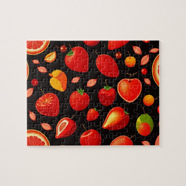 Red Fruits Pattern Puzzle (Horizontal)