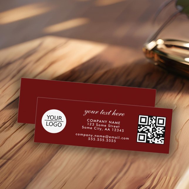 Red Fügen Sie Ihren QR-Logo-Code benutzerdefiniert Mini Visitenkarte (Von Creator hochgeladen)