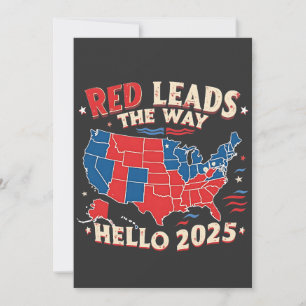 Red Führt den Weg Hallo 2025 Einweihung Trump Feiertagskarte