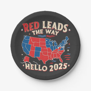 Red Führt den Weg Hallo 2025 Einweihung Trump Pappteller