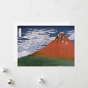 Red Fuji, Aka Fujiyama Volcano Katsushika Hokusai Feiertagskarte