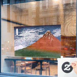 Red Fuji, Aka Fujiyama Volcano Katsushika Hokusai Fensteraufkleber