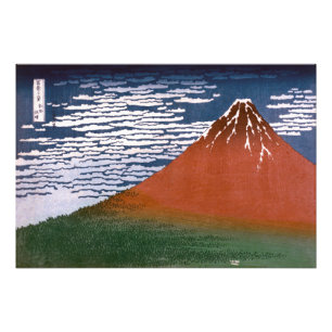 Red Fuji, Aka Fujiyama Volcano Katsushika Hokusai Fotodruck