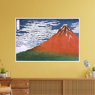 Red Fuji, Aka Fujiyama Volcano Katsushika Hokusai Leinwanddruck