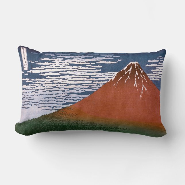Red Fuji, Aka Fujiyama Volcano Katsushika Hokusai Lendenkissen (Vorderseite)