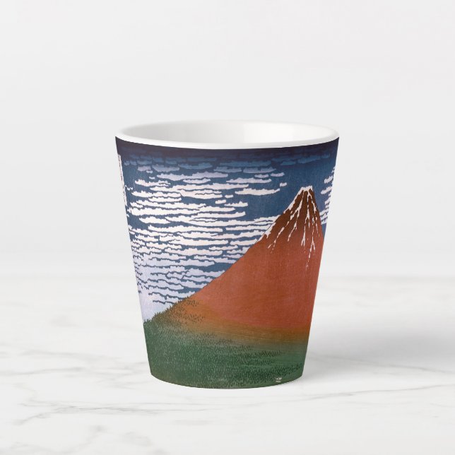 Red Fuji, Aka Fujiyama Volcano Katsushika Hokusai Milchtasse (Vorderseite)