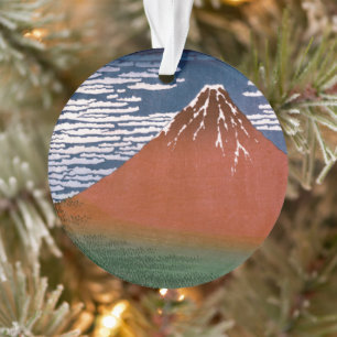 Red Fuji, Aka Fujiyama Volcano Katsushika Hokusai Ornament