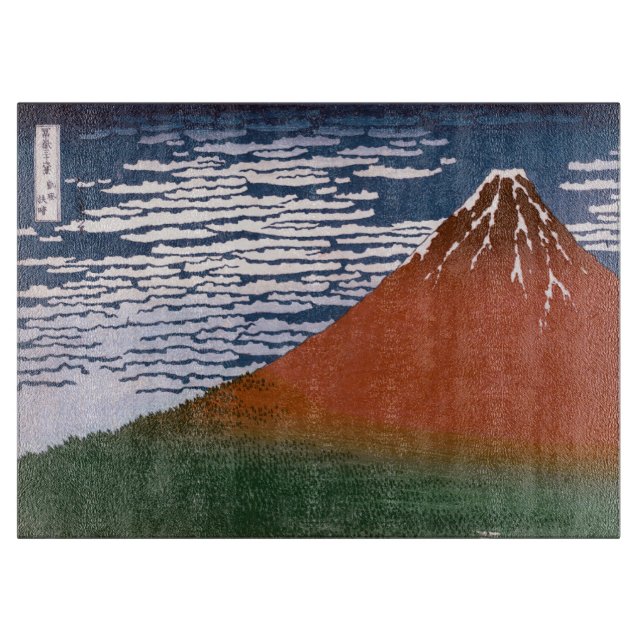 Red Fuji, Aka Fujiyama Volcano Katsushika Hokusai Schneidebrett (Vorderseite)