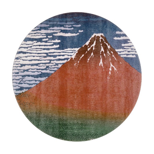 Red Fuji, Aka Fujiyama Volcano Katsushika Hokusai Schneidebrett (Vorderseite)