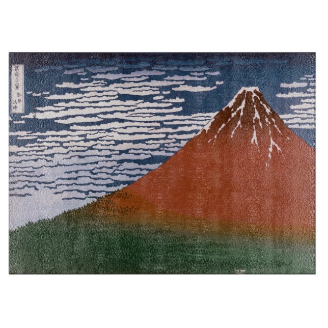 Red Fuji, Aka Fujiyama Volcano Katsushika Hokusai Schneidebrett (Vorderseite)