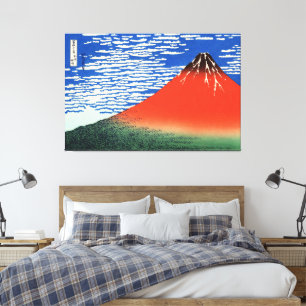Red Fuji Hokusai Ukiyo-e japanische Kunst Leinwanddruck