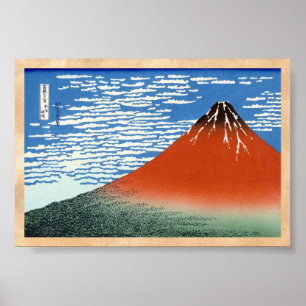 Red Fuji southern wind clear morning Poster