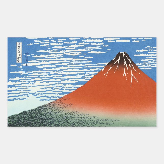 Red Fuji Südwind morgens Rechteckiger Aufkleber (Vorderseite)