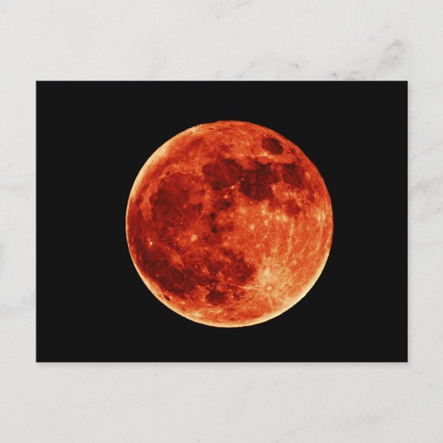 Red Full Moon Postkarte (Vorderseite)