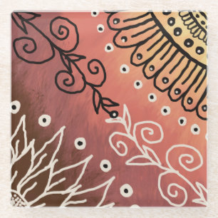 Red Funny Art Pattern Glasuntersetzer