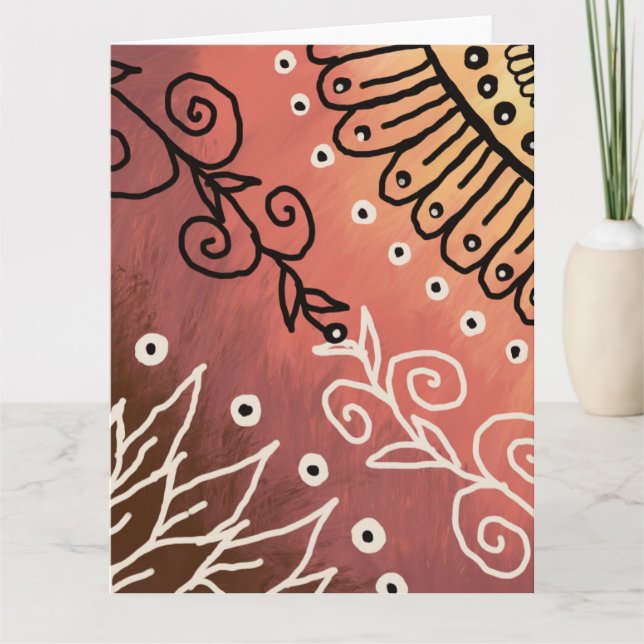 Red Funny Art Pattern Karte (Vorderseite)
