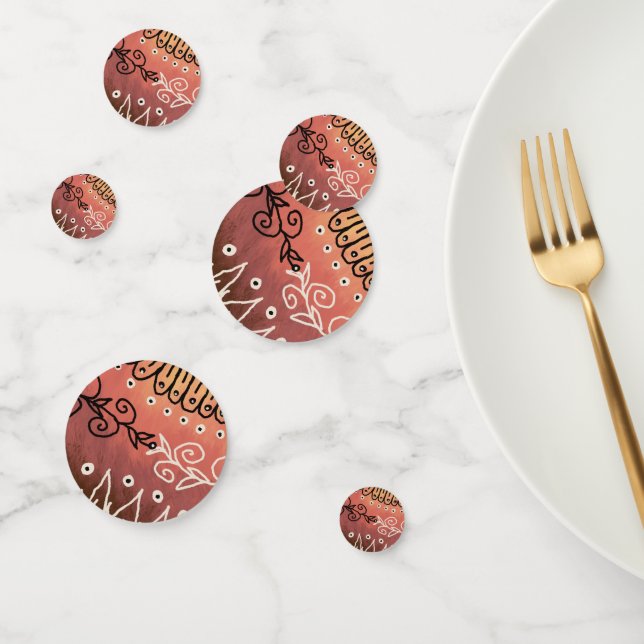 Red Funny Art Pattern Konfetti (Gruppe)