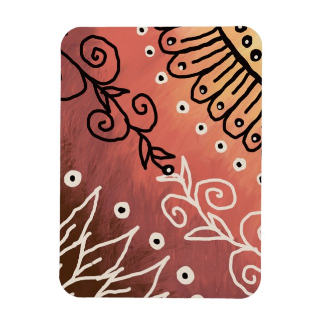 Red Funny Art Pattern Magnet (Vertikal)