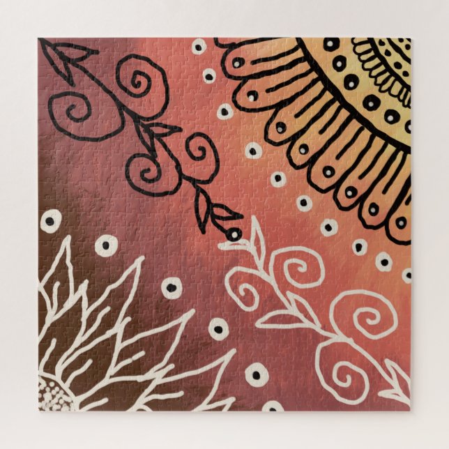 Red Funny Art Pattern Puzzle (Vertikal)