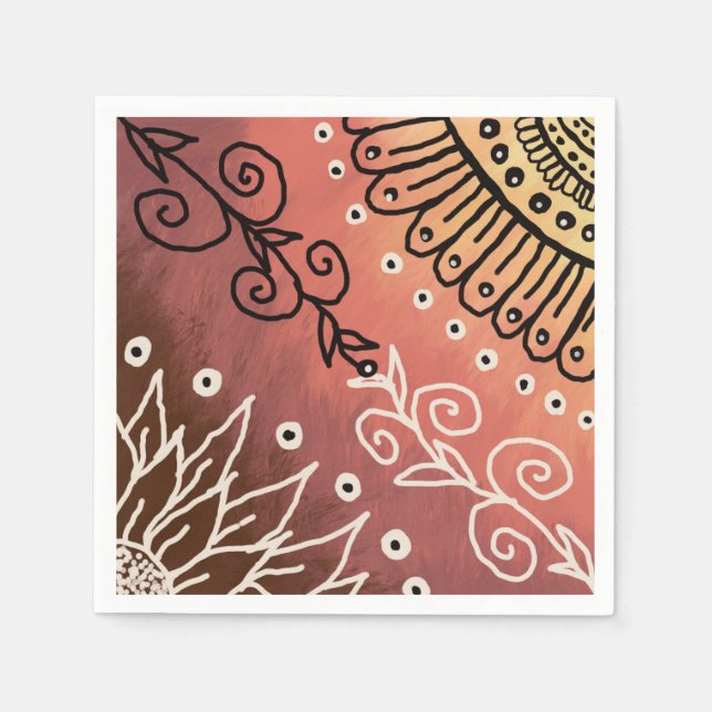 Red Funny Art Pattern Serviette (Vorderseite)