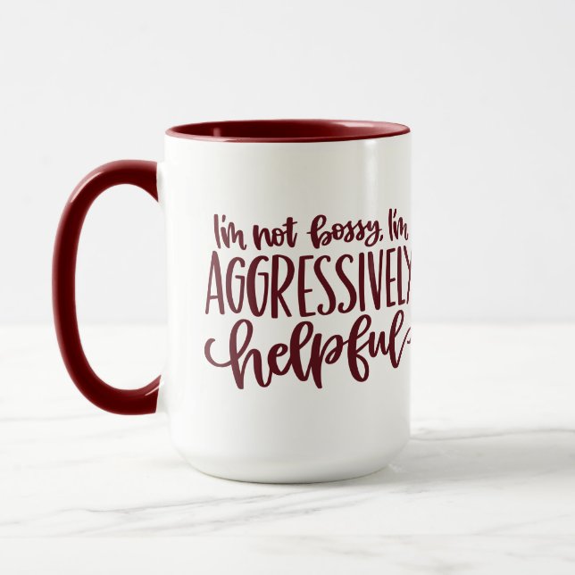 Red Funny Not Bossy Tasse (Links)