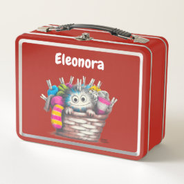 Red Funny Sock Monster Kids Design Metall Brotdose