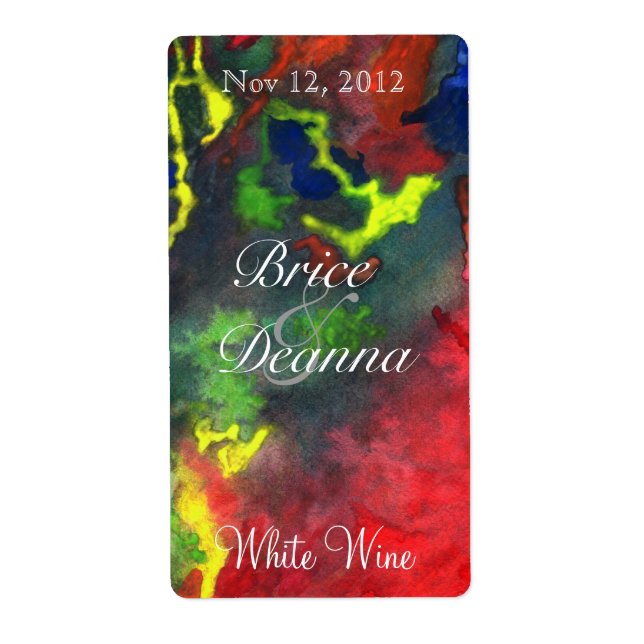 Red Fusion 2 Wedding Wine Label (Vorne)