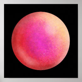 Red Galaxy Orb - Scarlett und Violettmarmor Print Poster