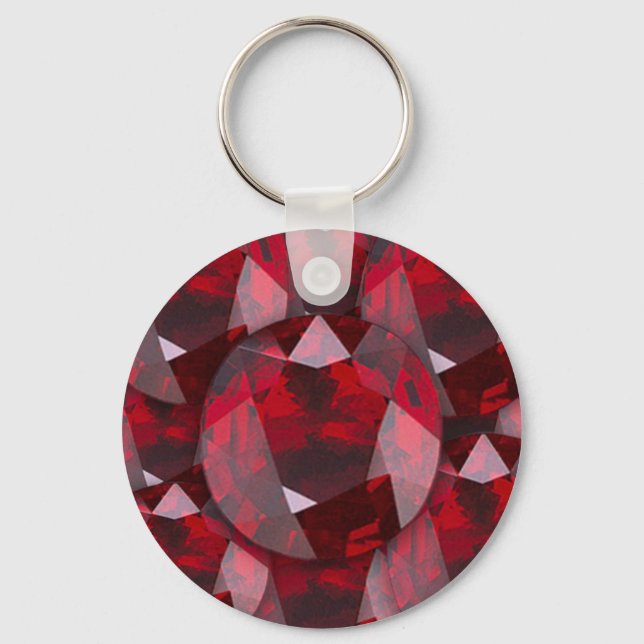 RED GARNET GEMS JANUARY BIRTHSTONE SCHLÜSSELANHÄNGER (Vorderseite)
