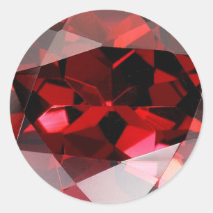 Red Garnet Gemstone Januar Birthstone Runder Aufkleber