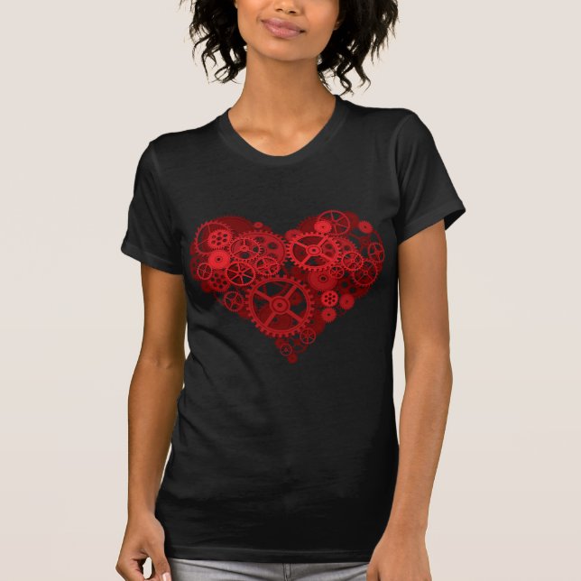 Red Gears Heart T-Shirt (Vorderseite)