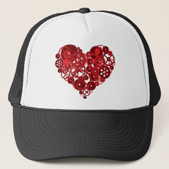 Red Gears Heart Truckerkappe (Vorderseite)