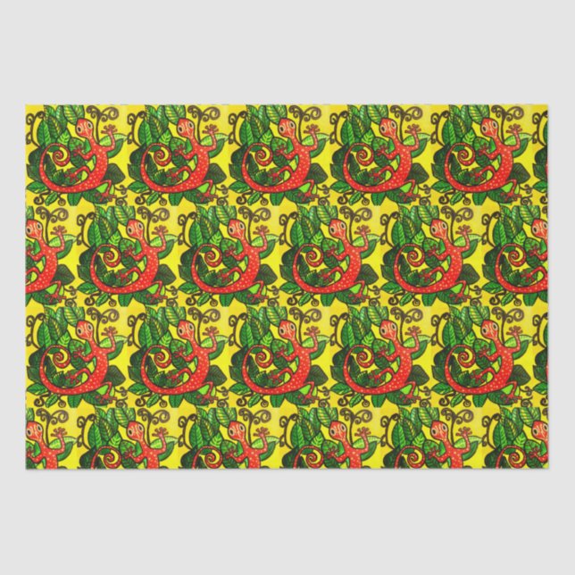 Red Gecko Tissue Paper Seidenpapier (Vorderseite)