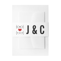 Red Geeky Glasses Wedding Belly Bands