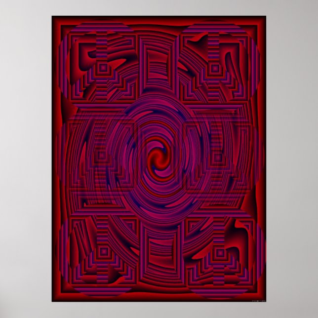 Red Gemustert Psychedelic Poster (Vorne)
