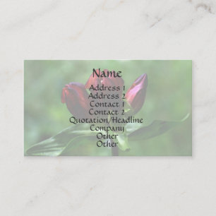 Red Gentian Floral Business Card Visitenkarte