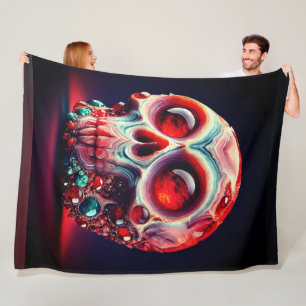 Red Geode Skull Fleecedecke