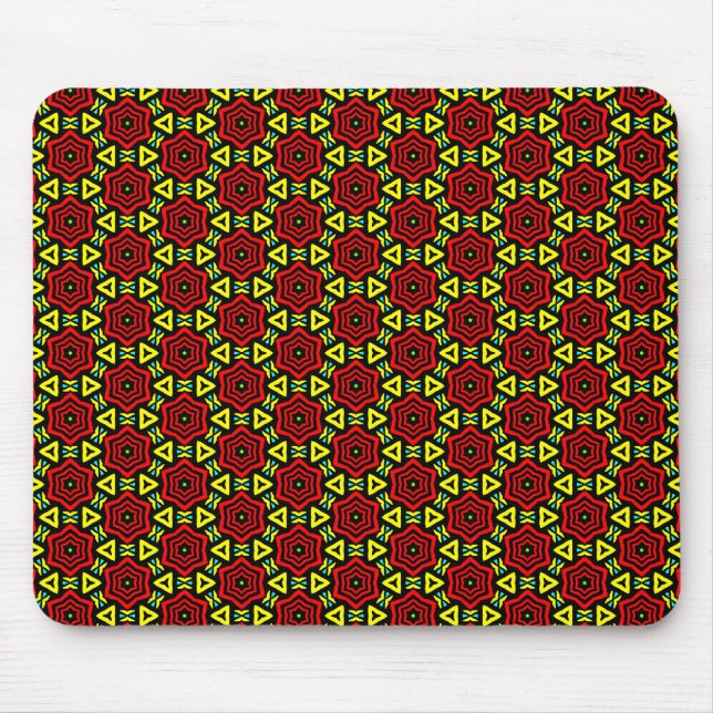 Red Geometric-Blume Mousepad (Vorne)