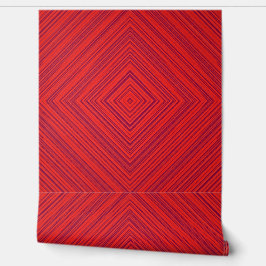 Red Geometric Diamond Pattern Tapete