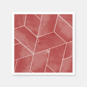 Red Geometric Gala Napkins Serviette
