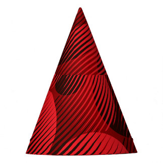 Red Geometry: Raster Line Art Partyhütchen