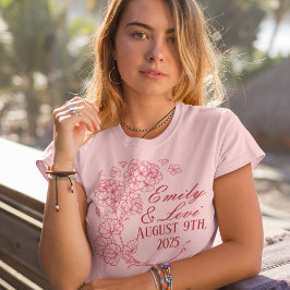 Red Geraniums Wedding Bridesmaids' T-Shirt