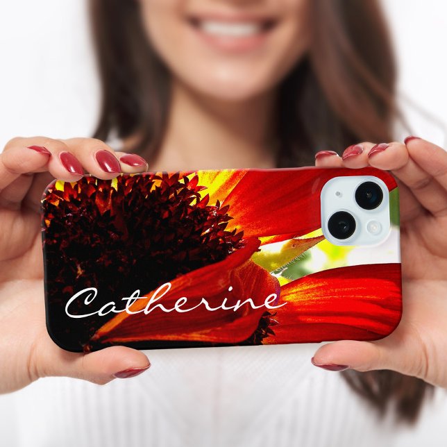 Red gerbera daisa Blume Foto Script individuelle N Case-Mate iPhone Hülle (Von Creator hochgeladen)