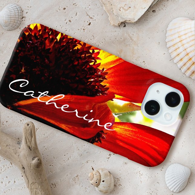 Red gerbera daisa Blume Foto Script individuelle N Case-Mate iPhone Hülle (Von Creator hochgeladen)