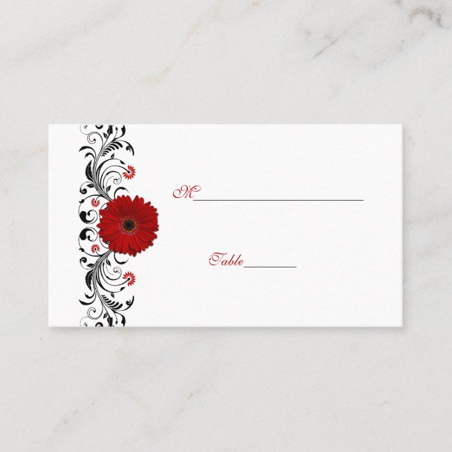 Red Gerbera Daisy Besondere Anlass Platzkarte (Vorderseite)