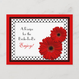 Red Gerbera Daisy Brautparty Rezept Card Postkarte