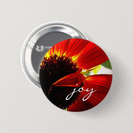 Red Gerbera Daisy Foto Joy Script Bold Modern Button