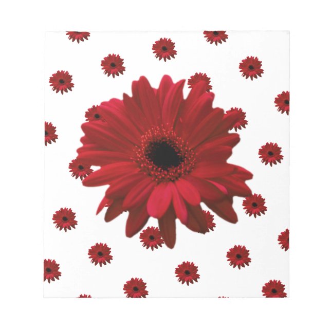 Red Gerbera Daisy Mother Day Notizblock (Vorderseite)