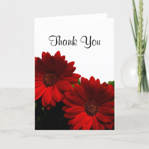 Red Gerbera Daisy Thank You Card Dankeskarte