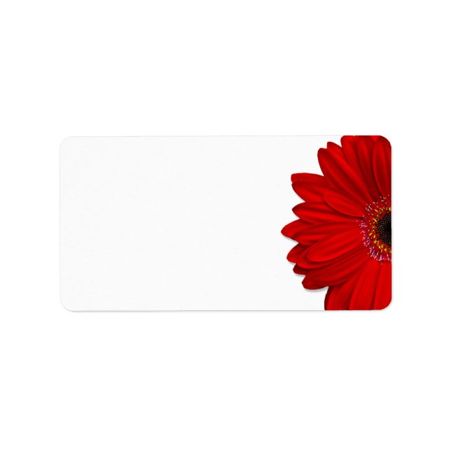 Red Gerbera Daisy Wedding Blank Address Label Adressaufkleber (Vorne)